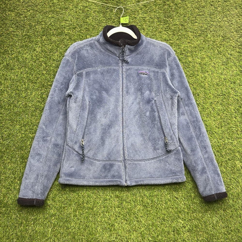 Vintage Patagonia Fleece Jacket Womens Medium R1 Blue Full Zip Pile USA 90s